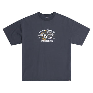 Dickies 330 Eagle Oversized Tee - Black Wash. Embroidery front graphic, cracked ink back print. Heavyweight jersey. Ribbed neck. Dickies woven label.