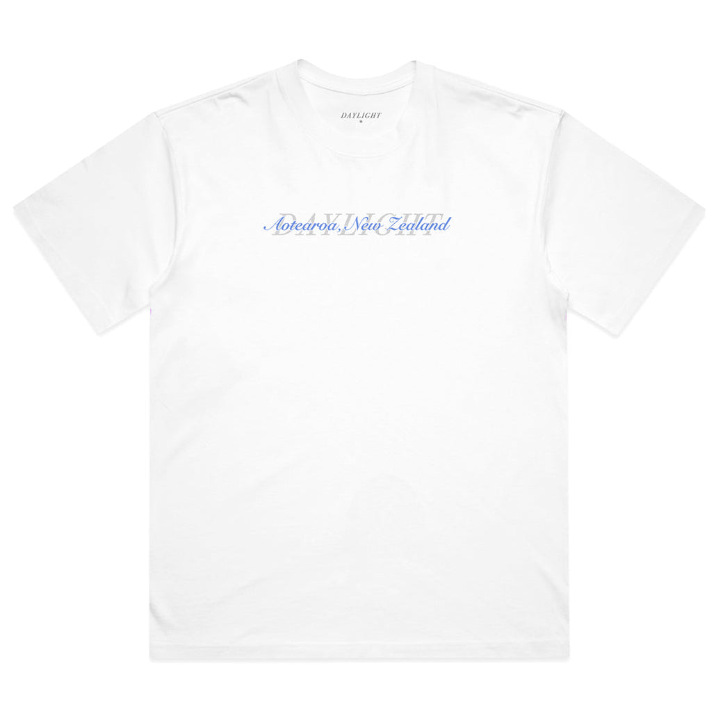 Daylight Aotearoa Tee in White/Cloud/Sky | Shop Daylight Skateboards online with Pavemetn Skate Store with free Aotearoa NZ shipping on orders over $100!