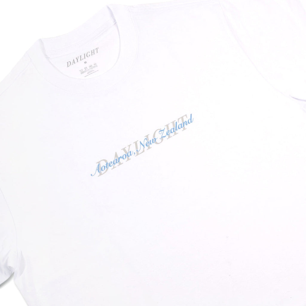 Daylight Aotearoa Tee in White/Cloud/Sky | Shop Daylight Skateboards online with Pavemetn Skate Store with free Aotearoa NZ shipping on orders over $100!