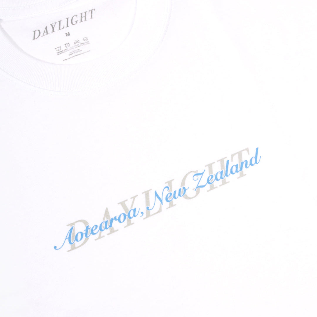 Daylight Aotearoa Tee in White/Cloud/Sky | Shop Daylight Skateboards online with Pavemetn Skate Store with free Aotearoa NZ shipping on orders over $100!