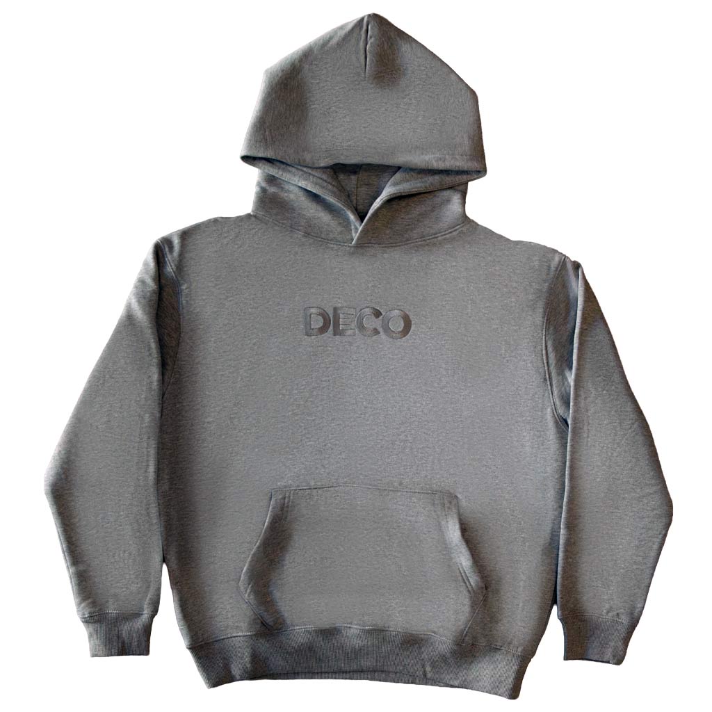 Deco Forever Embroidered Hoodie in Concrete Grey | Free Aotearoa NZ shipping on Deco Skatebaords orders with Pavement Skate Store over $100*!