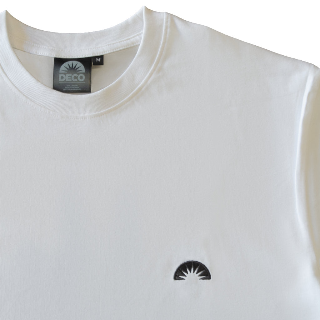Deco Forever Embroidered Tee in White | Free Aotearoa NZ shipping on Deco Skatebaords orders with Pavement Skate Store over $100*!
