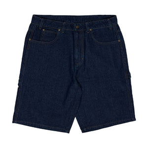 Dickies DX200 11" Relaxed Fit Denim Carpenter Shorts - Dark Indigo. 11" relaxed fit. Midweight 100% cotton denim. Double and triple-stitched seams. Utility pockets, a hammer loop, and reliable YKK hardware. Shop Dickies men's shorts online with Pavement, Dunedin's independent skate store. Free NZ shipping over $150.