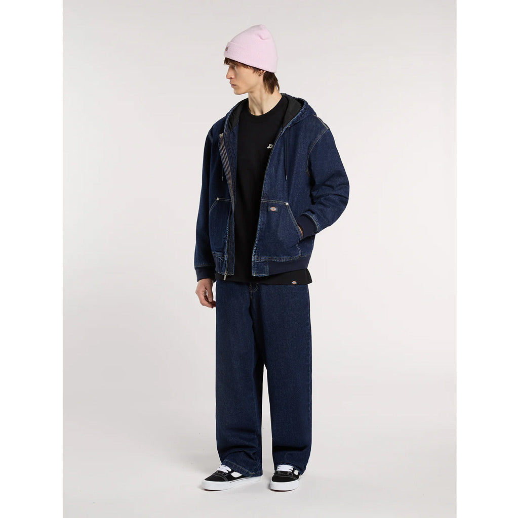 Dickies Denim Full Zip Hoodie Jacket in Dark Indigo | Free Aotearoa NZ shipping over $100* when you buy Dickies online with Pavement Skate Store.