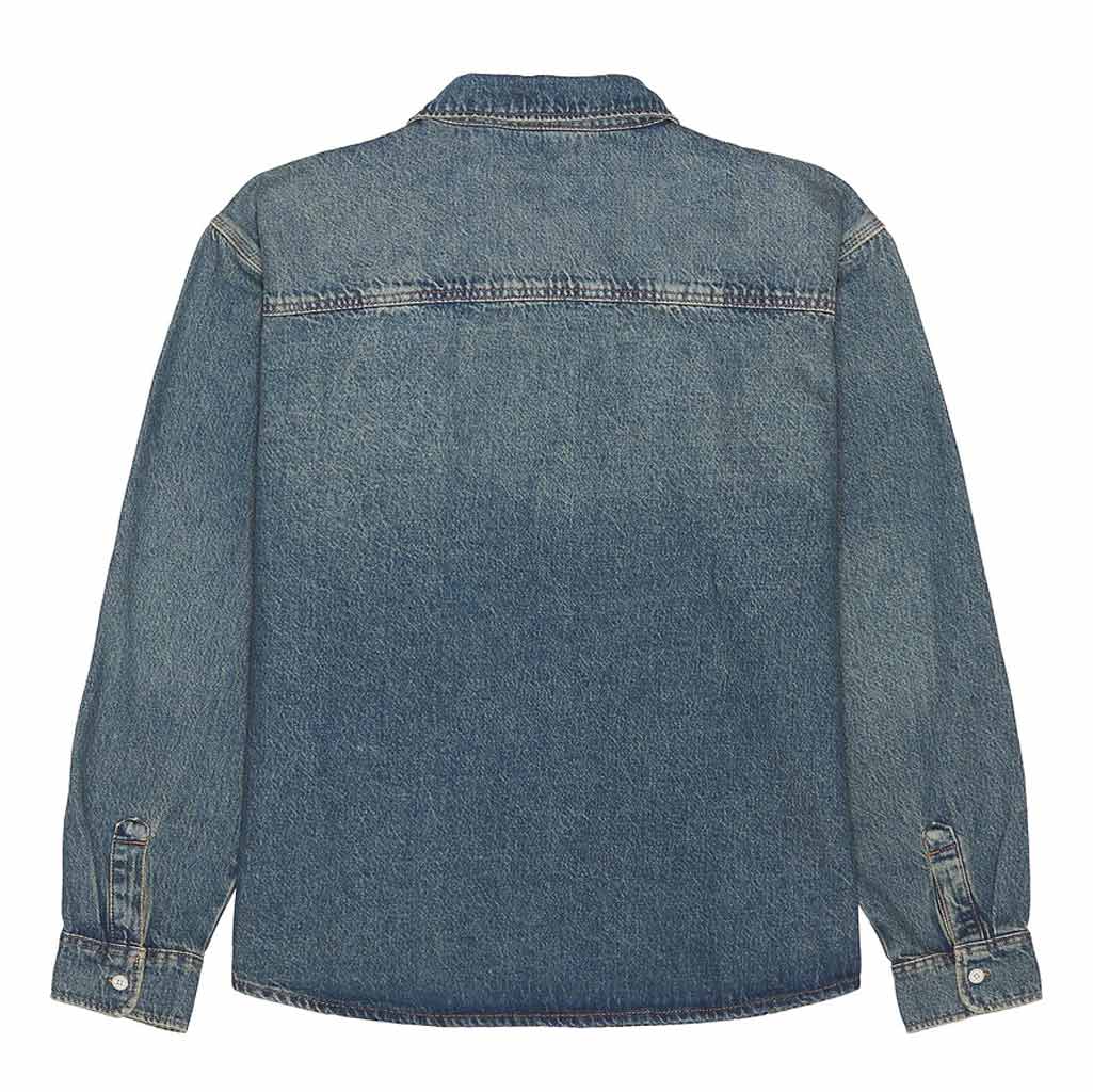 Dickies Denim Mechanic Shirt - Khaki Tinted Blue | Free Aotearoa NZ shipping over $100* when you buy Dickies online with Pavement Skate Store.