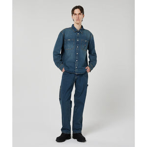 Dickies Denim Mechanic Shirt - Khaki Tinted Blue | Free Aotearoa NZ shipping over $100* when you buy Dickies online with Pavement Skate Store.