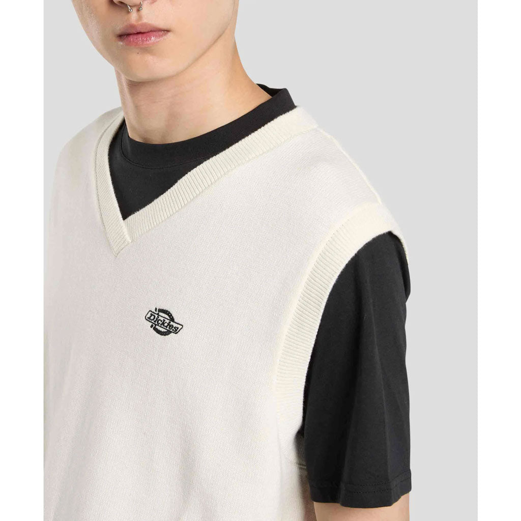 Dickies Knitted Vest - Egret. DK0A87OYC48-C48 | Free Aotearoa NZ shipping over $100* when you shop Dickies online with Pavement Skate Store!