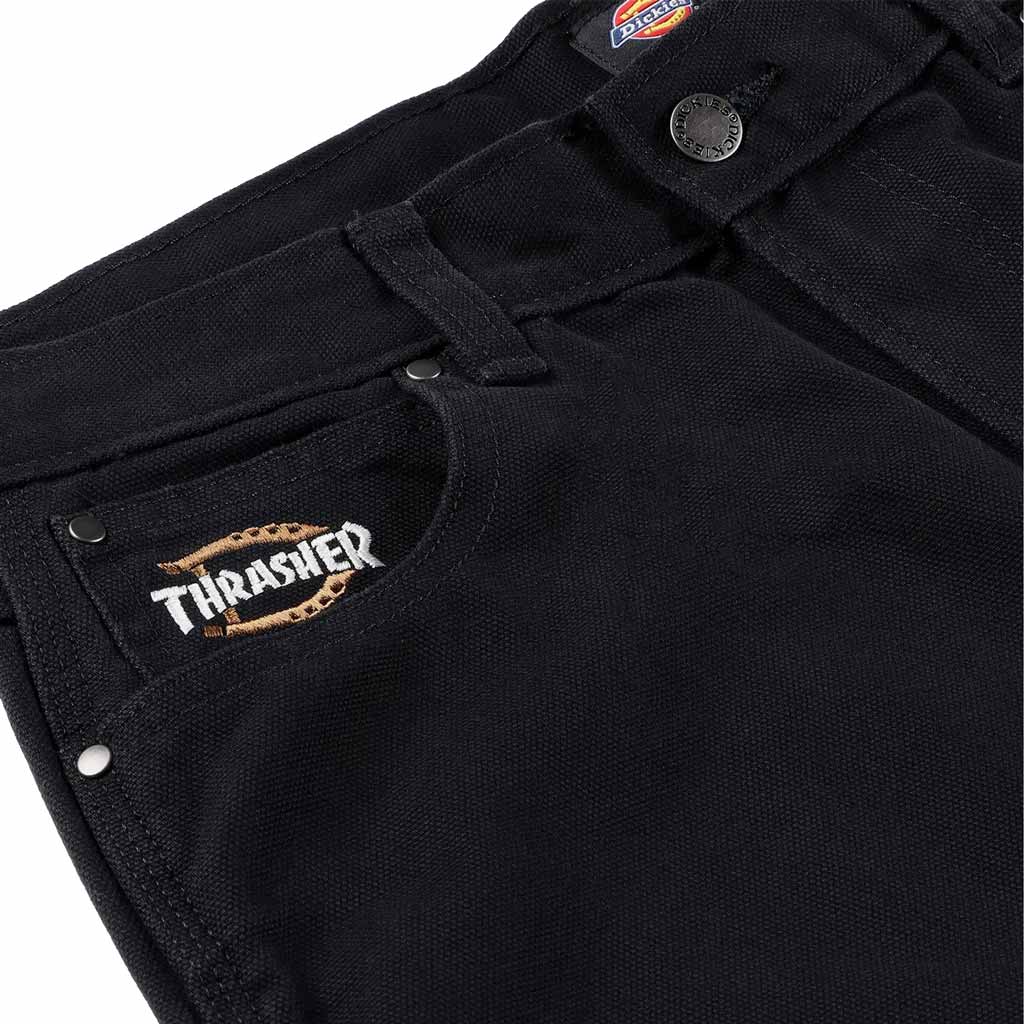 Dickies X Thrasher Pants in Black | Free Aotearoa NZ shipping over $100* when you buy Dickies online with Pavement Skate Store.