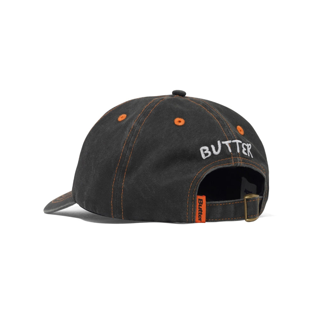 Butter Goods X Daniel Johnston Enemy 5 Panel Cap in Black/Slate | Shop Butter clothing online with Pavement Skate Store - Free Aotearoa NZ shipping over $100*