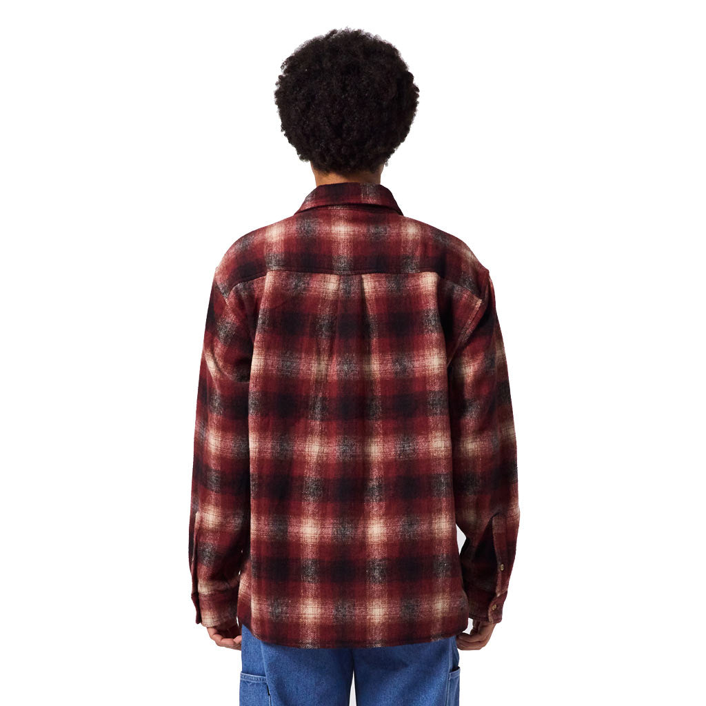 Former Manner Flannel Long Sleeve Shirt - Red | Shop Former premium streetwear online with Pavemet Skate Store. Free Aotearoa NZ shipping on orders over $100*