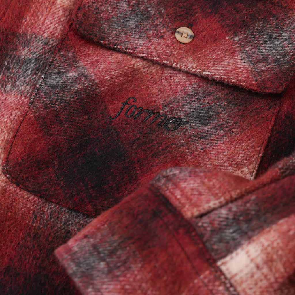 Former Manner Flannel Long Sleeve Shirt - Red | Shop Former premium streetwear online with Pavemet Skate Store. Free Aotearoa NZ shipping on orders over $100*