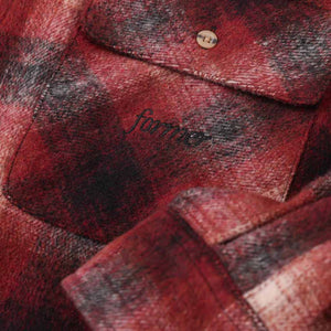 Former Manner Flannel Long Sleeve Shirt - Red | Shop Former premium streetwear online with Pavemet Skate Store. Free Aotearoa NZ shipping on orders over $100*
