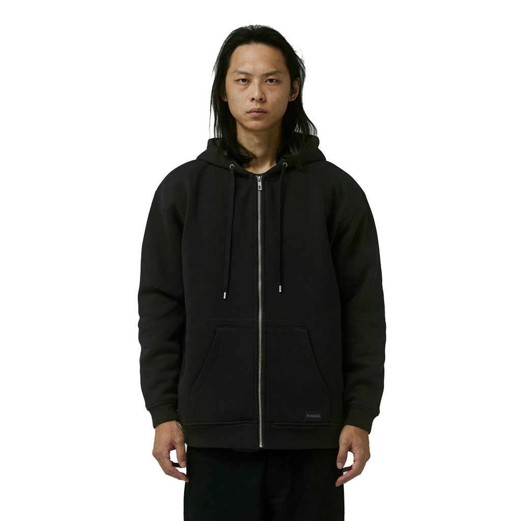 Former Global Mind Lined Zip Thru Hood - Black | Free Aotearoa shipping over $100* when you shop Former online with Pavement Skate Store.