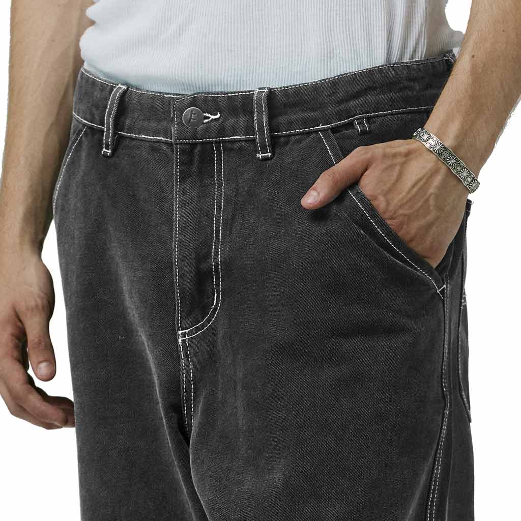 Former Reynolds Flatline Denim Pant - Washed Black | Free Aotearoa shipping over $100* when you shop Former online with Pavement Skate Store.