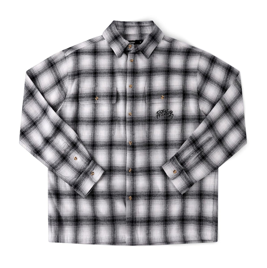Former Vivian Flannel LS Shirt in Grey | Free Aotearoa NZ shipping on your Former clothing order over $100* with Pavement Skate Shop! 