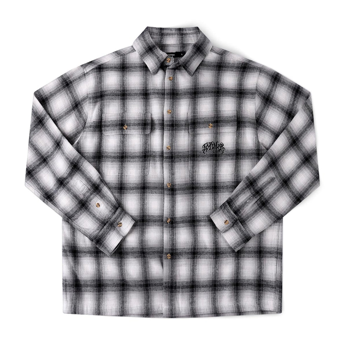 Former Vivian Flannel LS Shirt in Grey | Free Aotearoa NZ shipping on your Former clothing order over $100* with Pavement Skate Shop! 