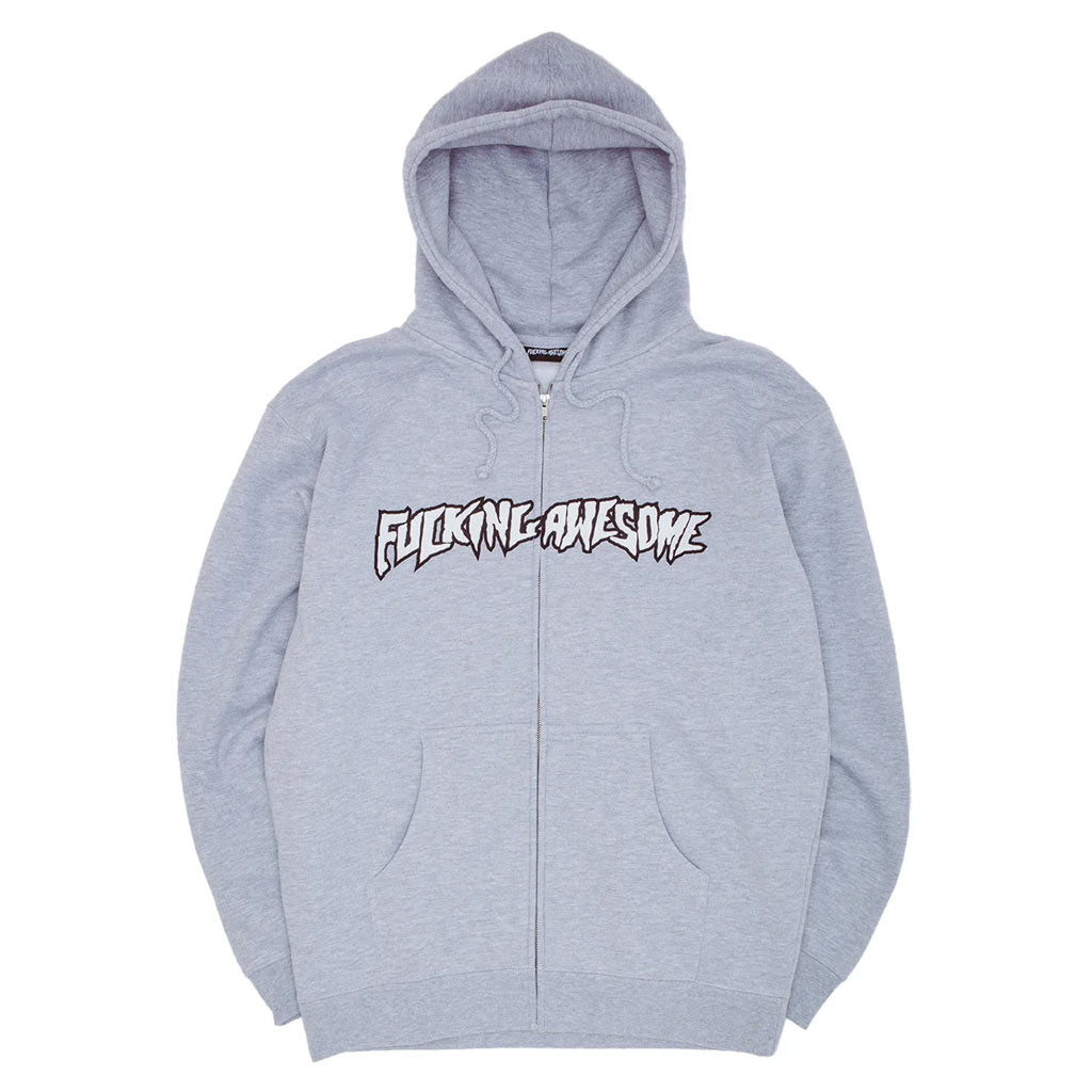 Buy the Fucking Awesome Stamp Logo Zip Hoodie in Grey Heather with Pavement Skate Store online! Free Aotearoa NZ shipping.