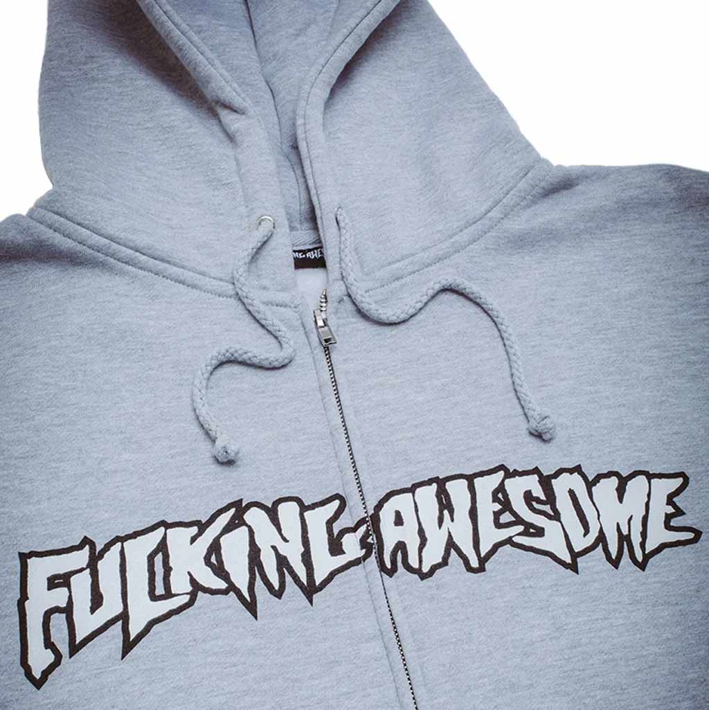 Buy the Fucking Awesome Stamp Logo Zip Hoodie in Grey Heather with Pavement Skate Store online! Free Aotearoa NZ shipping.