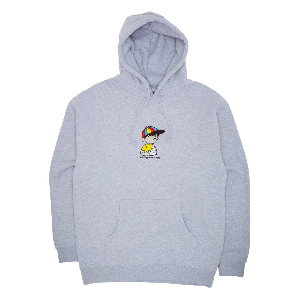 Buy the Fucking Awesome Wanto Kid Hoodie in Grey Heather with Pavement Skate Store online! Free Aotearoa NZ shipping.
