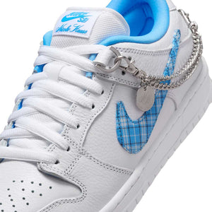 Nike SB Nicole Hause Dunk Low Pro - White/University Blue-White. Playfully off the chain. That's not a paradox, that's Nicole Hause's approach to skateboarding, life and leisure. Style code: FZ8802-100. Free Aotearoa NZ shipping when you order online with Pavement Skate Store.