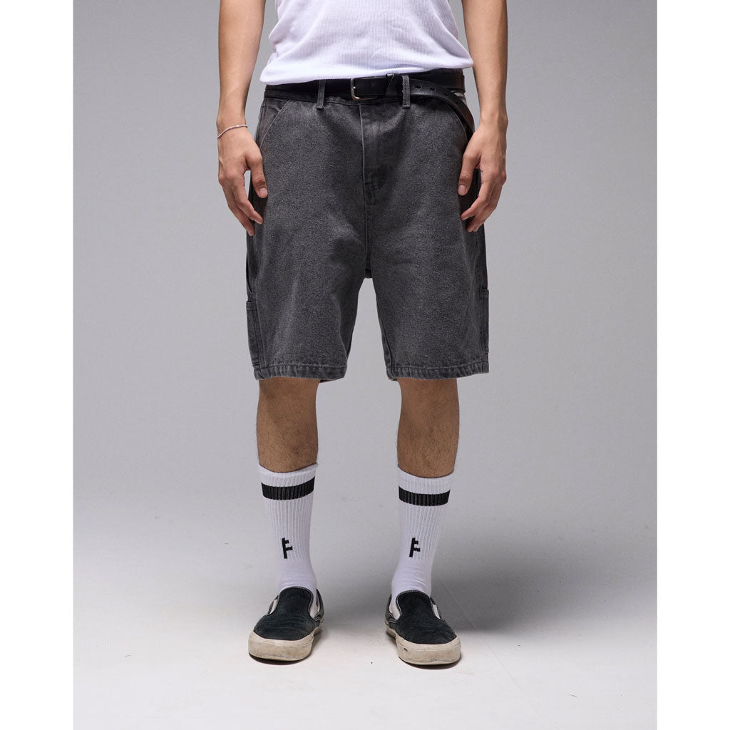 Former Distend VT Denim 20.5" Carpenter Short - Washed Grey | Free Aotearoa NZ shipping on your Former order over $100* with Pavement Skate Store online!