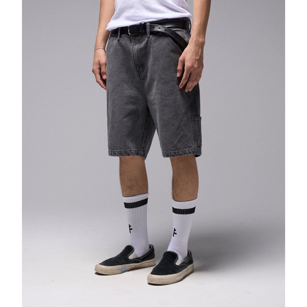 Former Distend VT Denim 20.5" Carpenter Short - Washed Grey | Free Aotearoa NZ shipping on your Former order over $100* with Pavement Skate Store online!