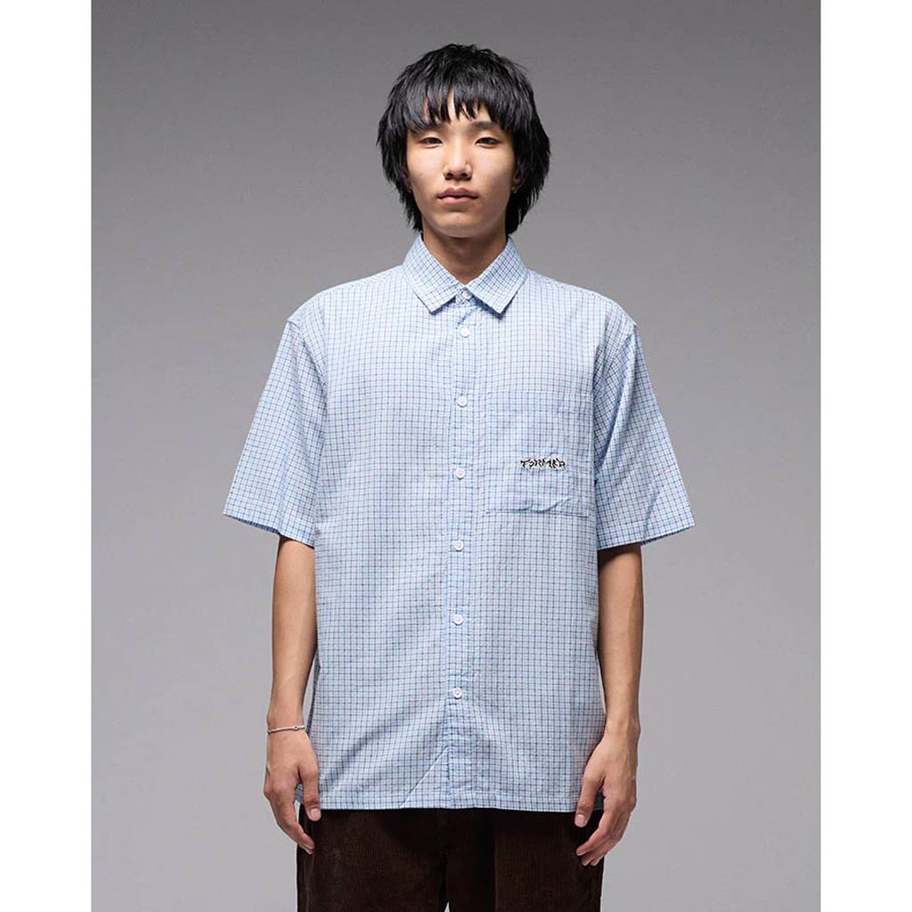 Former Vivian Check SS Shirt - Blue | Free Aotearoa NZ shipping on your Former order over $100* with Pavement Skate Store online! 