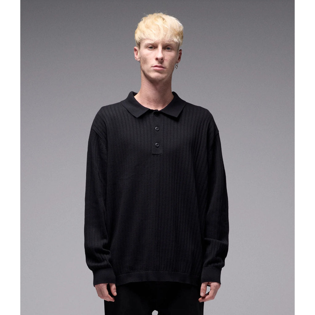 Former Franchise LS Knot Polo - Black | Shop Former clothing online with Pavement Skate Store with free Aotearoa NZ shipping over $100*!