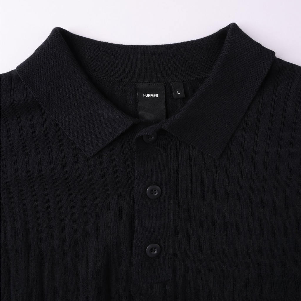 Former Franchise LS Knot Polo - Black | Shop Former clothing online with Pavement Skate Store with free Aotearoa NZ shipping over $100*!
