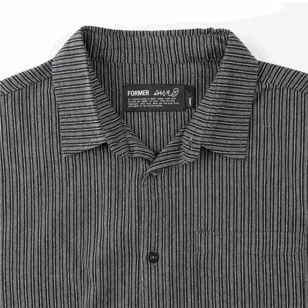 Former Reynolds Stripe SS Shirt in Worn Black | Shop Former clothing online with Pavement Skate Store and enjoy free Aotearoa NZ shipping on orders over $100*!