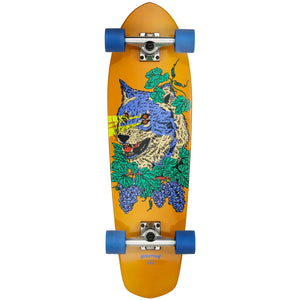 Globe Big Blazer 32" Cruiser Lazer Wolf. 32” x 9.125” x 17.75”WB. Resin-7 hard rock maple. Mellow concave with kicktail. 6.0” Tensor alloy trucks. 62mm 78a Conical Cruiser wheels. Die-cut griptape with top art. Feature artist Hirotton. Free NZ shipping. Shop skateboards online with Pavement Skate Store, Dunedin.