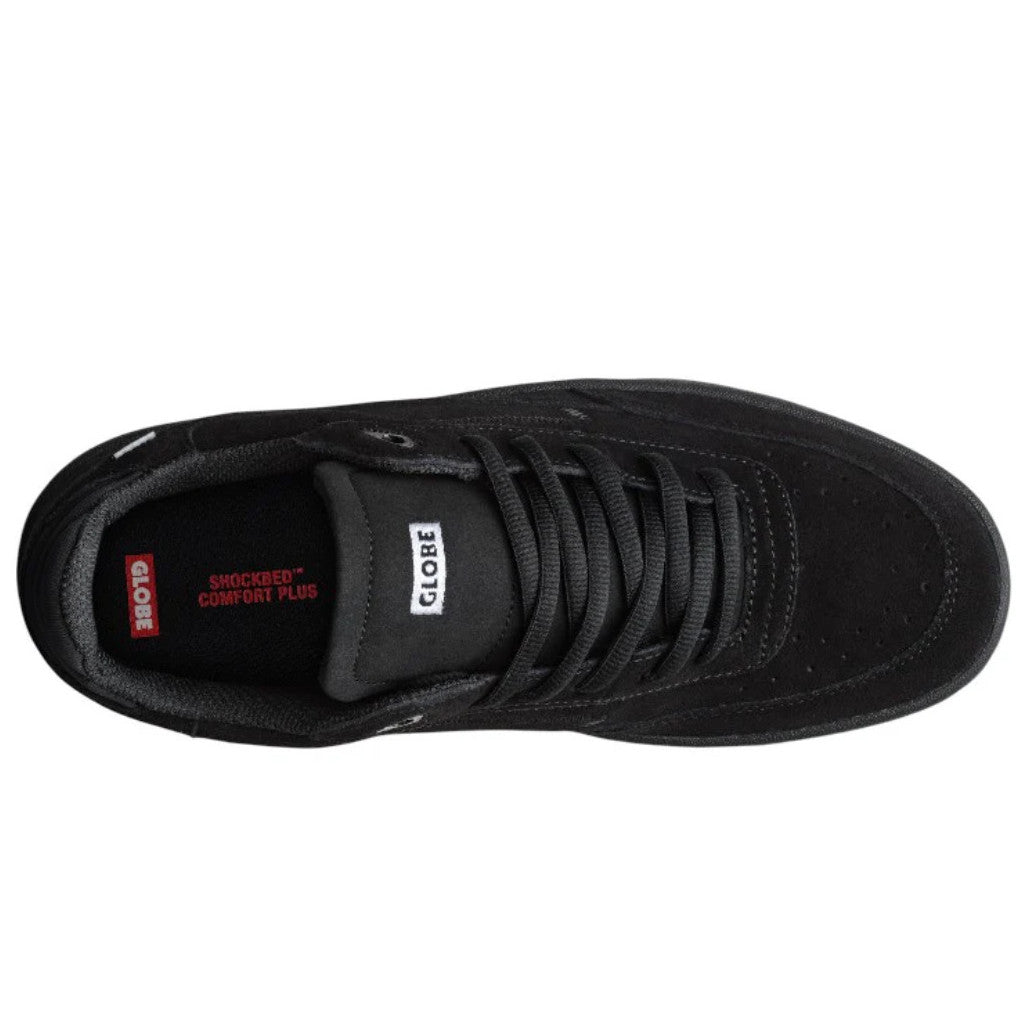 Globe Holand Skate Shoes - Black Suede | Shop Globe Skateboarding shoes with free Aoteroa NZ shipping over $100* with Pavement Skate Store.