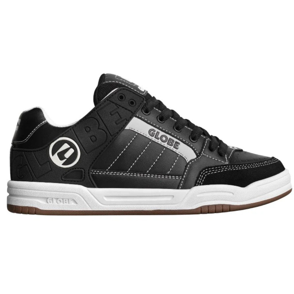 Globe Tilt Skate Shoes - Black/White/Starch | Shop Globe Skateboarding shoes with free Aoteroa NZ shipping over $100* with Pavement Skate Store.