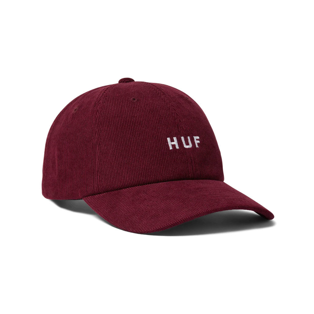 HUF OG Corduroy 6 Panel Curved Visor Hat - Deep Wine | Shop HUF Worldwide online with Pavement Skate Store with free Aotearoa shipping on order over $100*!