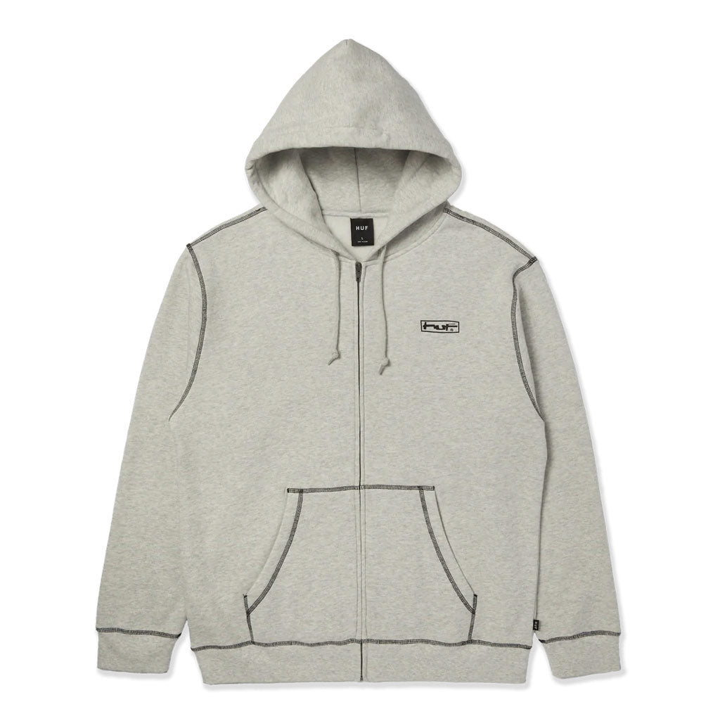HUF Stretch Full Zip Hoodie - Ash | Shop HUF Worldwide online with Pavement Skate Store with free Aotearoa shipping on order over $100*!