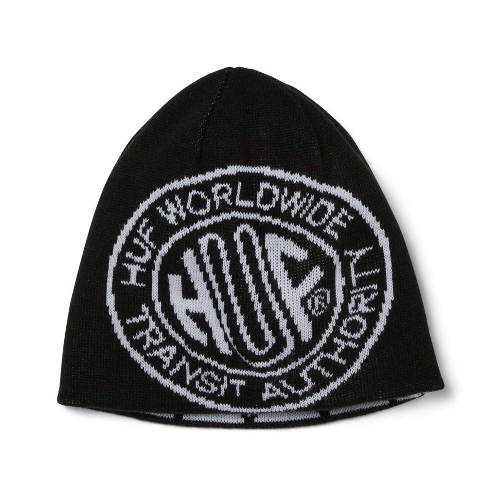 HUF Token Reversible Skull Beanie - Black | Shop HUF Worldwide online with Pavement Skate Store with free Aotearoa shipping on orders over $100*!