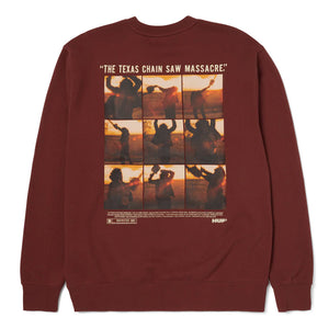 Huf X Texas Chainsaw Massacre Unparalleled Terror Crewneck Sweater - Chocolate. Shop HUF WORLDWIDE clothing, skateboards and accessories online with Pavement Skate Store! Free Aotearoa NZ shipping over $100*