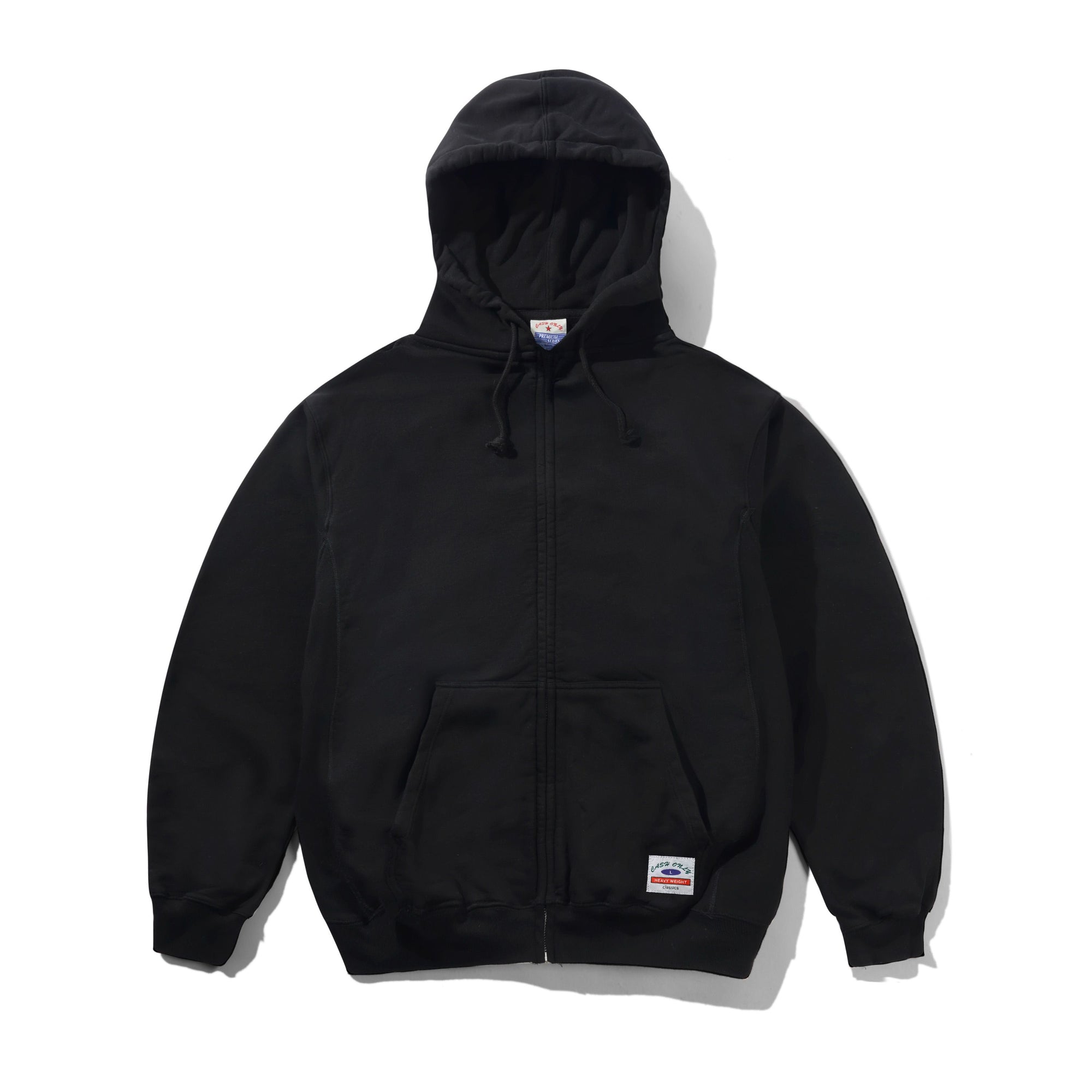 CASH ONLY HEAVY-WEIGHT ZIP THRU HOOD - BLACK