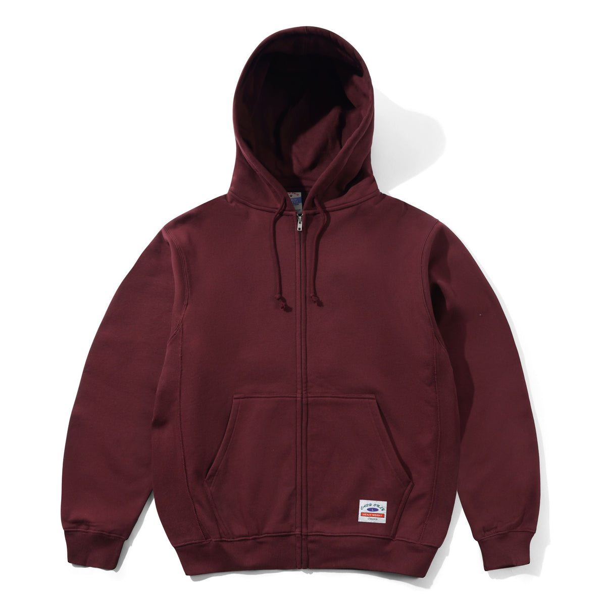 Cash Only Heavy-Weight Zip Thru Hood in Burgundy | Shop Cash Only clothing online with Pavement + Free Aotearoa NZ shipping over $100*!
