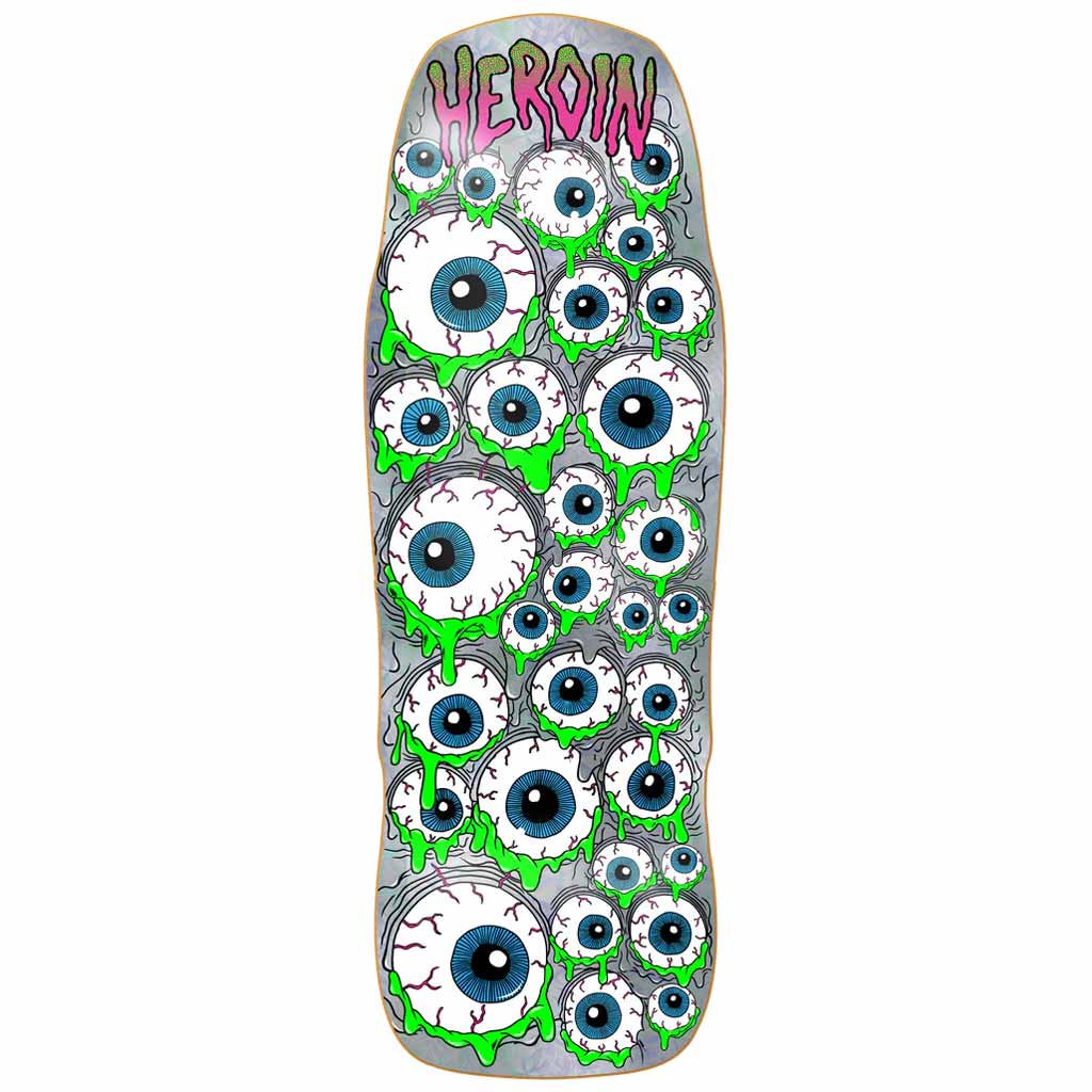 Heroin Holographic Mutant Eyeballer Skateboard Deck 10.25" | Free Aotearoa NZ shipping on skateboard decks over $100* ordered online with Pavement Skate Store!