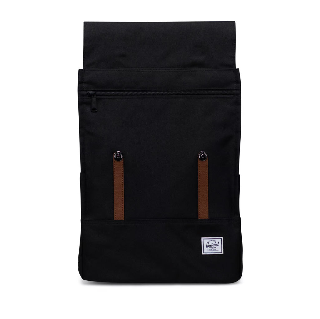 Herschel Survey Backpack - Black. 20L. 42cm (H) x 31cm (W) x 15cm (D). EcoSystem™ 600D fabric made from 100% recycled post-consumer water bottles. Lifetime Warranty. Shop premium Herschel Supply Co. backpacks with Pavement online. Free, fast NZ shipping over $150. No fuss returns.