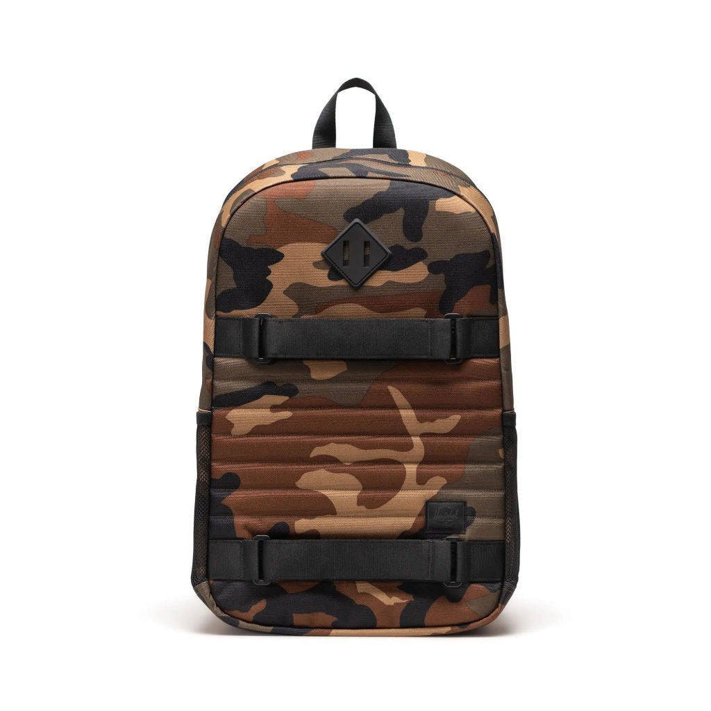 Herschel Fleet Skate Backpack in Woodland Camo | Shop backpacks online with Pavement Skate Store with free Aotearoa NZ shipping over $100*!