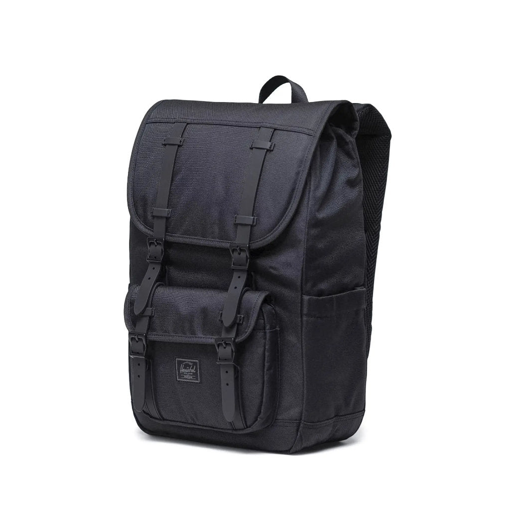 Herschel Little America Mid Backpack - Black Tonal | Shop backpacks online with Pavement Skate Store with free Aotearoa NZ shipping over $100*!