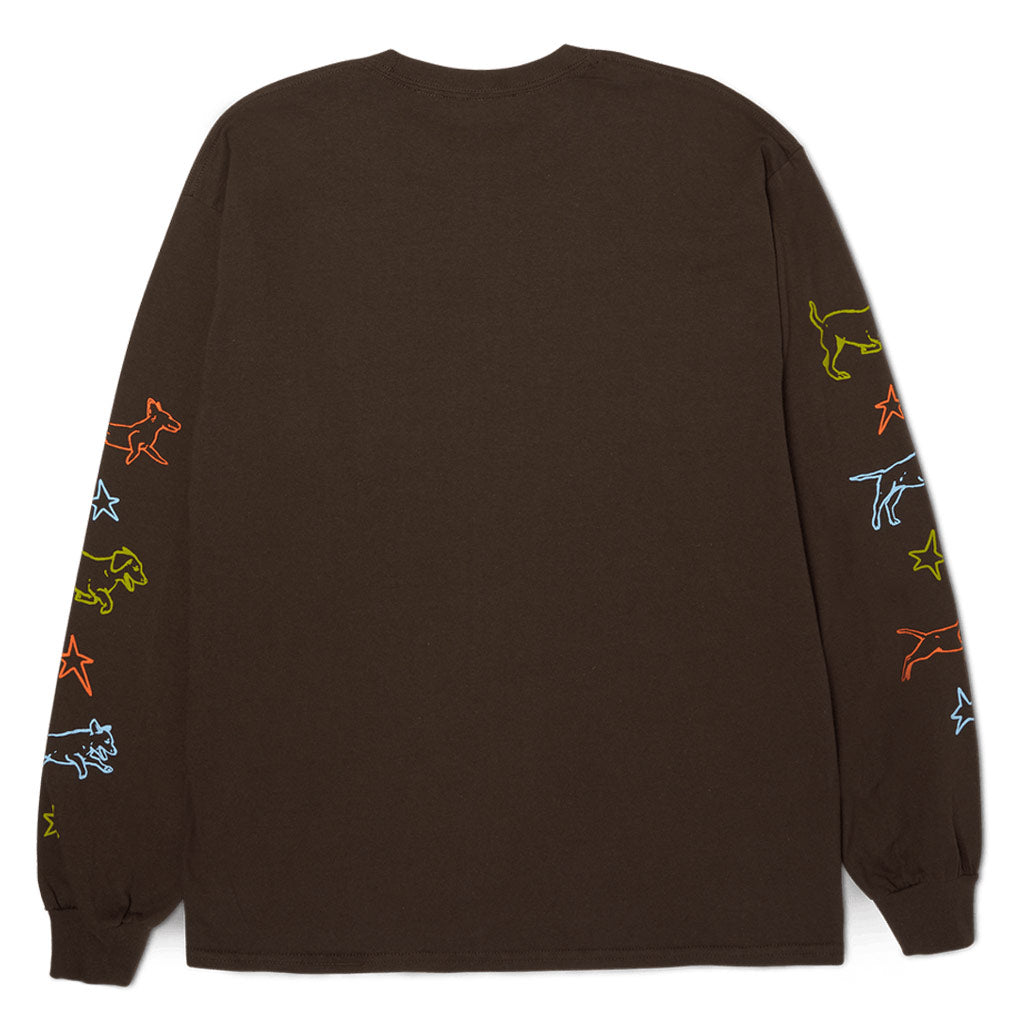 Huf Fetch L/S Tee - Chocolate | Free Aotearoa shipping on all Huf Worldwide orders over $100* with Pavement Skate Store!