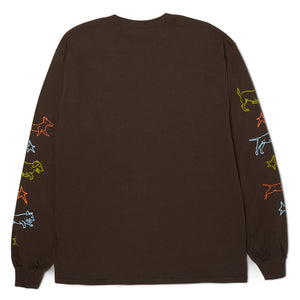 Huf Fetch L/S Tee - Chocolate | Free Aotearoa shipping on all Huf Worldwide orders over $100* with Pavement Skate Store!