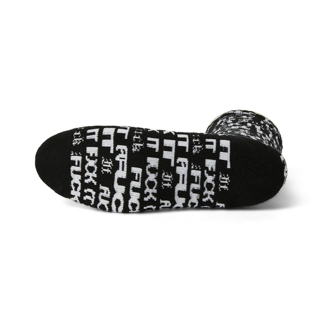 Huf Fuck It Flyer Socks - Black | Shop Huf Worldwide online with Pavement Skate Store with free Aotearoa NZ shipping on orders over $100*