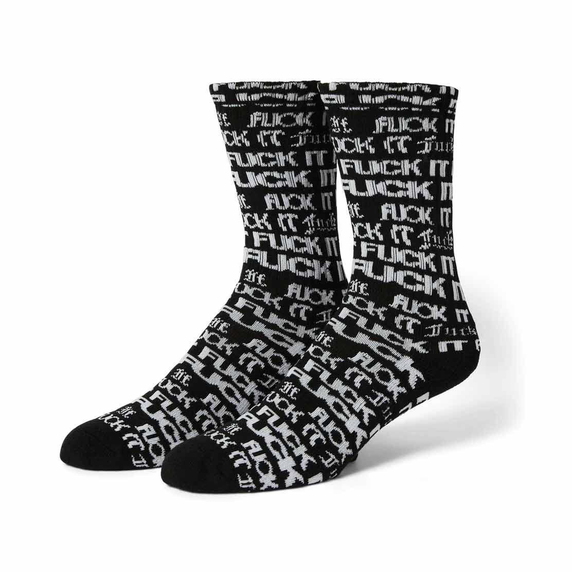 Huf Fuck It Flyer Socks - Black | Shop Huf Worldwide online with Pavement Skate Store with free Aotearoa NZ shipping on orders over $100*