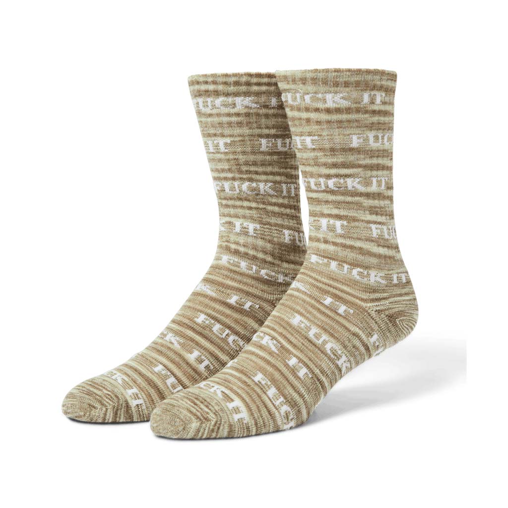 Huf Fuck It Marled Socks - Olive | Free Aotearoa shipping on all Huf Worldwide orders over $100* with Pavement Skate Store!
