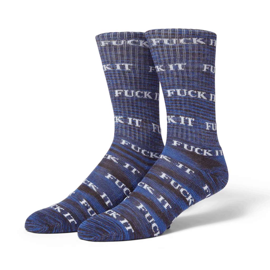 Huf Fuck It Marled Socks - Navy. Shop Huf Worldwide clothing and accessories online with Pavement Skate Store! Free Aotearoa NZ shipping over $100*