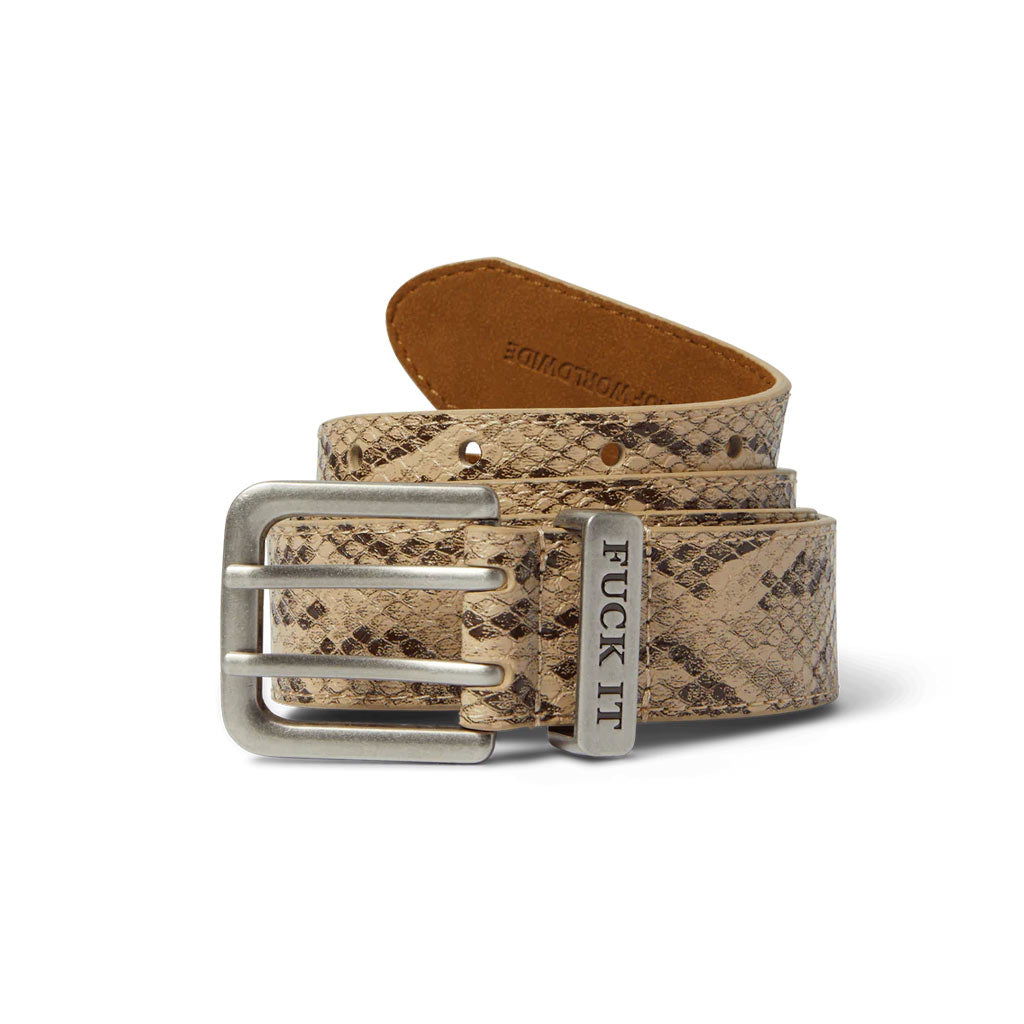Huf Fuck It Snakeskin Belt - Brown | Shop Huf Worldwide online with Pavement Skate Store with free Aotearoa NZ shipping on orders over $100*